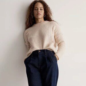 Madewell Havener cable pullover sweater (M) NWOT